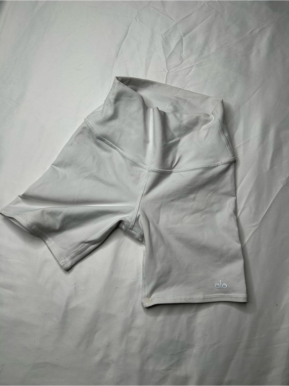 ALO Yoga White High-Waist Shorts